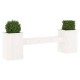 Sonata Jardinieră bancă, alb, 184,5x39,5x56,5 cm, lemn masiv de pin