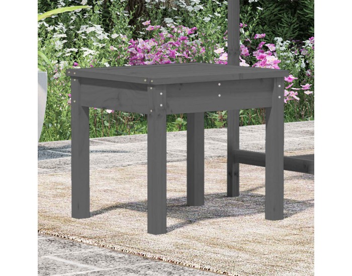 Sonata H Градинска пейка сива 50x44x45 см борово дърво масив
