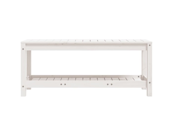 Sonata Bancă de grădină, alb, 108x35x45 cm, lemn masiv de pin