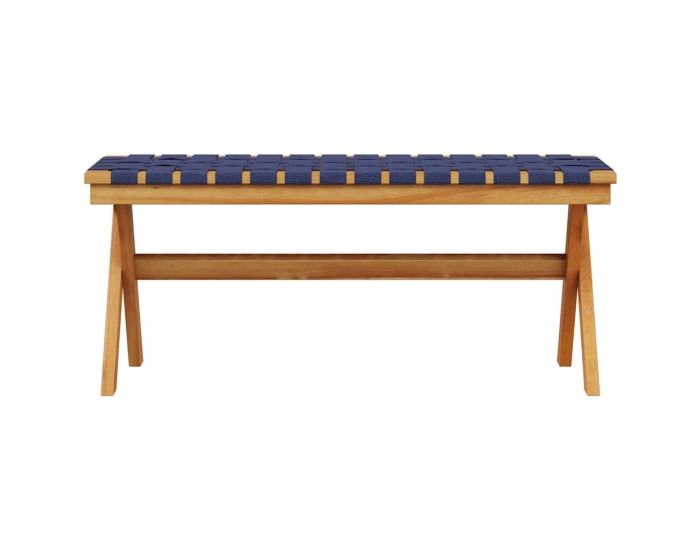 Sonata Bancă de grădină, albastru închis, lemn masiv acacia/textil
