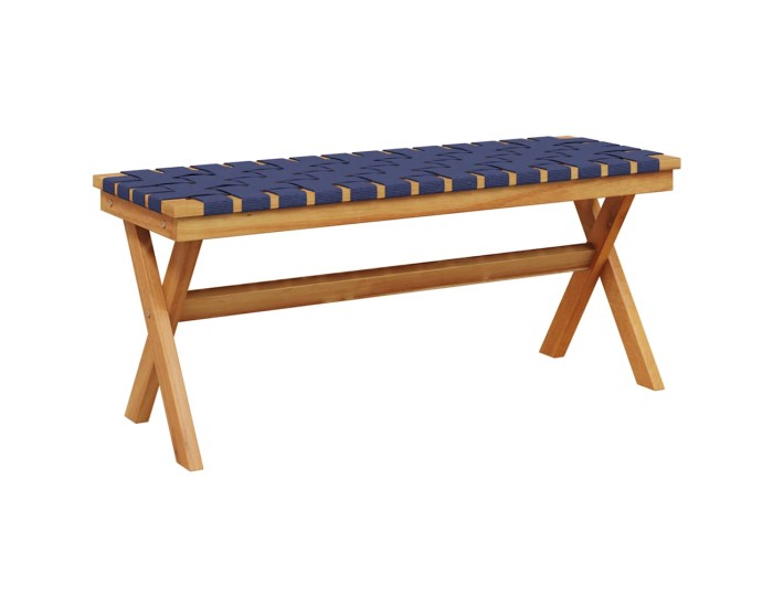 Sonata Bancă de grădină, albastru închis, lemn masiv acacia/textil