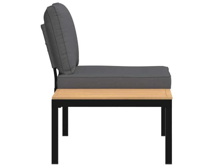 Sonata Bancă de grădină cu perne, negru, aluminiu
