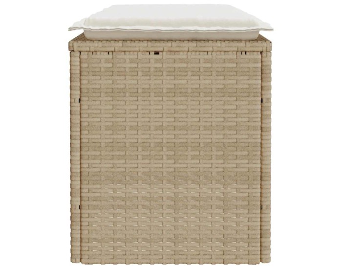 Sonata Bancă de grădină cu pernă Bej 110x40x44 cm polirattan