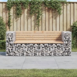 Sonata H Градинска пейка с габионен дизайн 184x71x65,5 см бор масив - Canapele și bănci de grădină