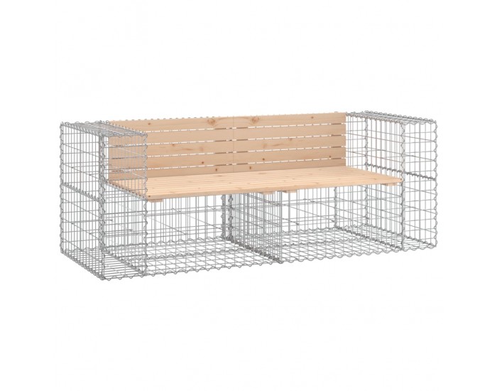 Sonata H Градинска пейка с габионен дизайн 184x71x65,5 см бор масив