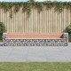 Sonata H Градинска пейка габион 347x71x65,5 см дугласко дърво масив