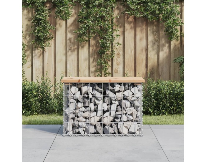 Sonata Bancă de grădină, design gabion, 63x31,5x42 cm, lemn masiv pin