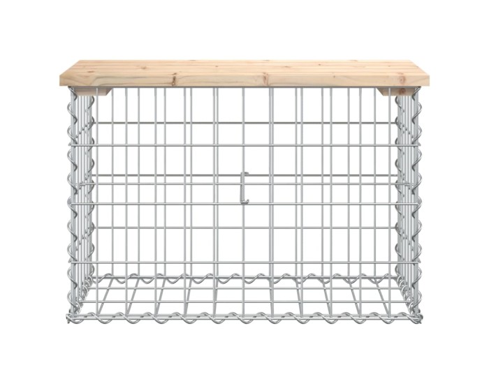 Sonata Bancă de grădină, design gabion, 63x31,5x42 cm, lemn masiv pin