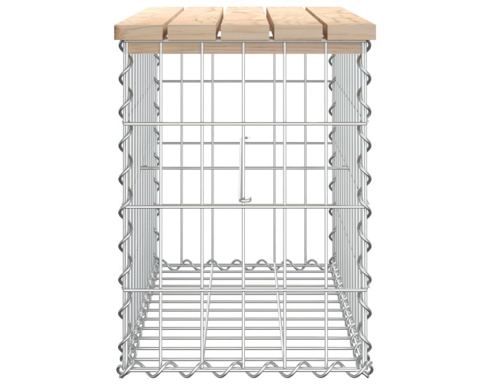 Sonata Bancă de grădină, design gabion, 63x31,5x42 cm, lemn masiv pin