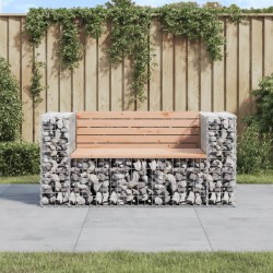 Sonata H Градинска пейка габион 143x71x65,5 см дугласко дърво масив - Canapele și bănci de grădină