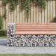 Sonata H Градинска пейка габион 122x71x65,5 см дугласко дърво масив