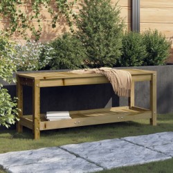 Sonata H Градинска пейка габионен дизайн 108x35x45 см импрегниран бор - Canapele și bănci de grădină