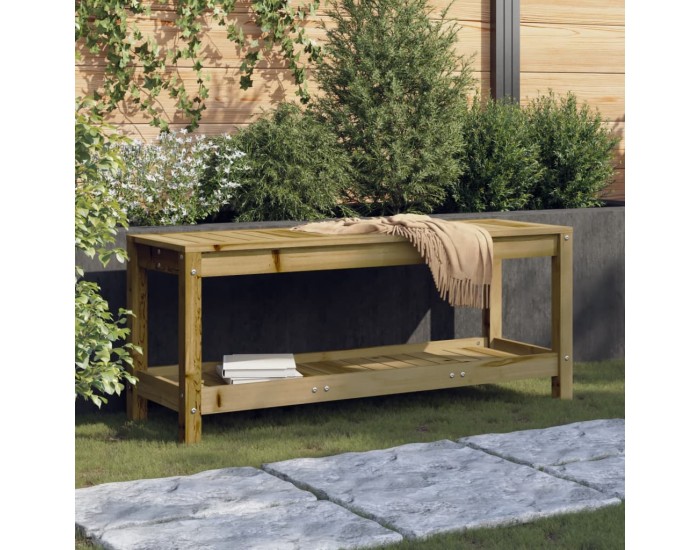 Sonata H Градинска пейка габионен дизайн 108x35x45 см импрегниран бор