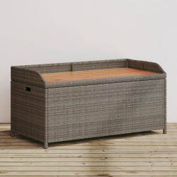 Sonata H Пейка за съхранение сива 100x50x52 см полиратан и акация - Canapele și bănci de grădină