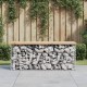 Sonata H Градинска пейка дизайн габион 103x31,5x42 см борово дърво масив