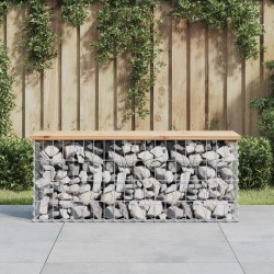 Sonata H Градинска пейка дизайн габион 103x31,5x42 см борово дърво масив - Canapele și bănci de grădină