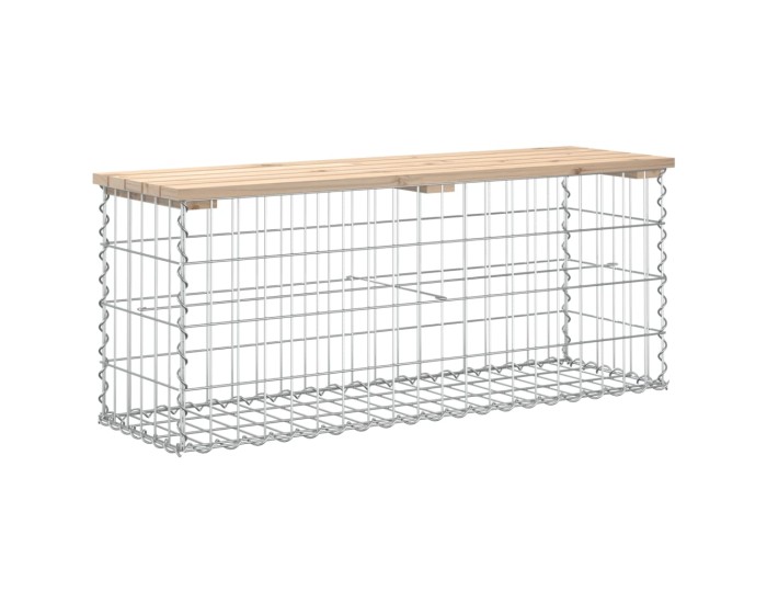 Sonata Bancă de grădină, design gabion, 103x31,5x42 cm, lemn masiv pin