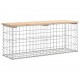 Sonata H Градинска пейка дизайн габион 103x31,5x42 см борово дърво масив