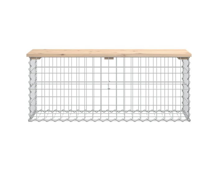 Sonata Bancă de grădină, design gabion, 103x31,5x42 cm, lemn masiv pin
