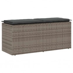 Sonata H Градинска пейка с възглавница сива 110x40x44 cm Поли ратан - Canapele și bănci de grădină