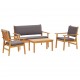 Sonata H Градински Софа Комплект 4 pcs Кафяво 75 x 45 x 38см