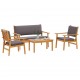 Sonata H Градински Софа Комплект 4 pcs Кафяво 75 x 45 x 38см