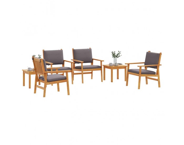Sonata H Градински Софа Комплект 6 pcs Кафяво 45 x 45 x 38см