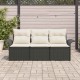 Sonata H Градински Софа Комплект 3 pcs Черно 196 x 62 x 85см полиратан