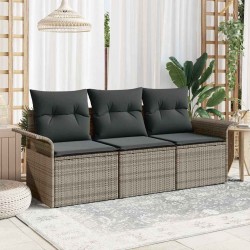 Sonata H Градински Софа Комплект 3 pcs Сив 196 x 62 x 85см полиратан - Canapele și bănci de grădină