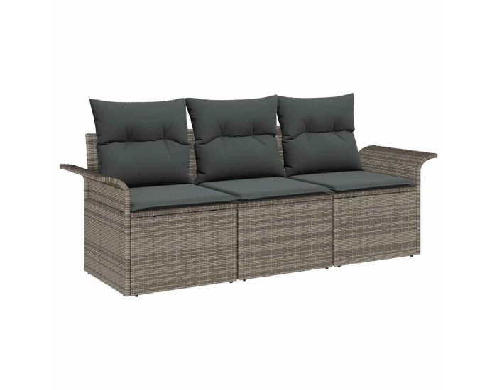 Sonata H Градински Софа Комплект 3 pcs Сив 196 x 62 x 85см полиратан