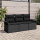 Sonata H Градински Софа Комплект 3 pcs Черно 196 x 62 x 85см полиратан