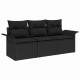 Sonata H Градински Софа Комплект 3 pcs Черно 196 x 62 x 85см полиратан