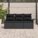 Sonata H Градински Софа Комплект 3 pcs Черно 196 x 62 x 85см полиратан