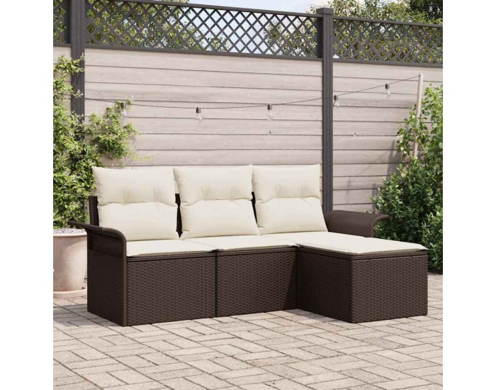 Sonata H Градински Софа Комплект 4 pcs Кафяво 55 x 55 x 37см полиратан