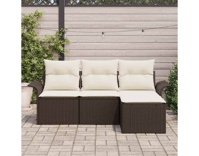 Sonata H Градински Софа Комплект 4 pcs Кафяво 55 x 55 x 37см полиратан
