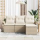 Sonata H Градински Софа Комплект 4 pcs Бежово 55 x 55 x 37см полиратан