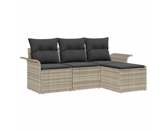 Sonata H Градински Софа Комплект 4 pcs Сив 55 x 55 x 37см полиратан