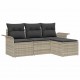 Sonata H Градински Софа Комплект 4 pcs Сив 55 x 55 x 37см полиратан