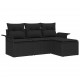 Sonata H Градински Софа Комплект 4 pcs Черно 55 x 55 x 37см полиратан
