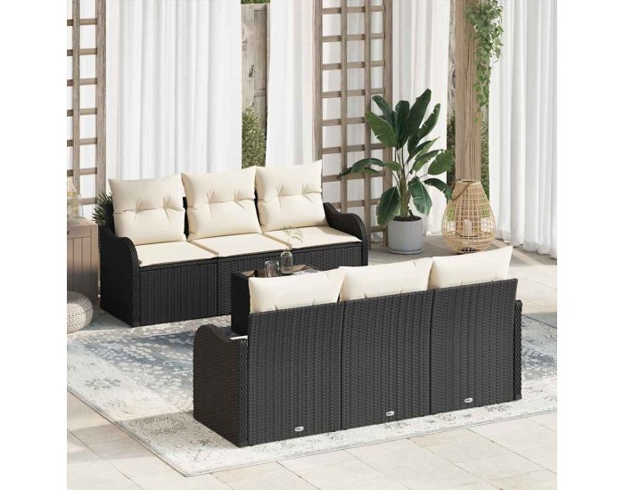 Sonata Set de canapele pentru grădină Negru 55 x 55 x 37 cm poliratan