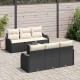 Sonata Set de canapele pentru grădină Negru 55 x 55 x 37 cm poliratan