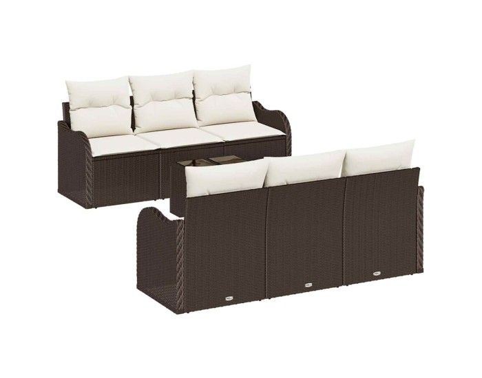 Sonata Set de canapele pentru grădină Maro 55 x 55 x 37 cm poliratan
