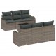 Sonata H Градински Софа Комплект 7 pcs Сив 55 x 55 x 37 см Полиратан