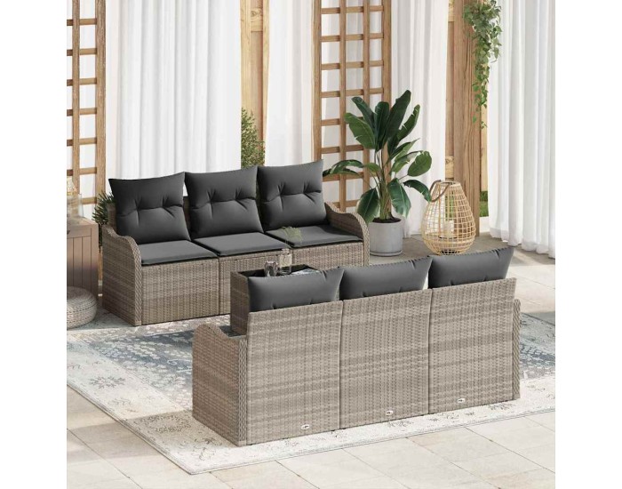 Sonata Set de canapele pentru grădină Gri deschis 55 x 55 x 37 cm