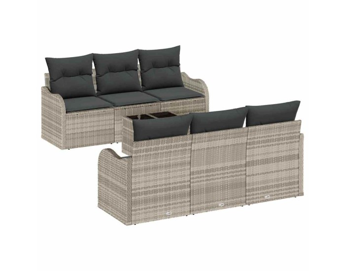 Sonata Set de canapele pentru grădină Gri deschis 55 x 55 x 37 cm