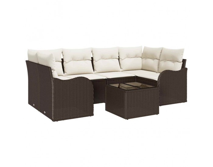 Sonata Set de canapele pentru grădină Maro 55 x 55 x 37 cm poliratan