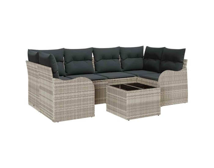 Sonata Set de canapele pentru grădină Gri deschis 55 x 55 x 37 cm