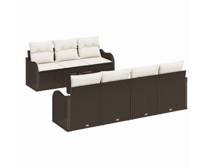 Sonata H Градински Софа Комплект 8 pcs Кафяво 55 x 55 x 37 см Полиратан