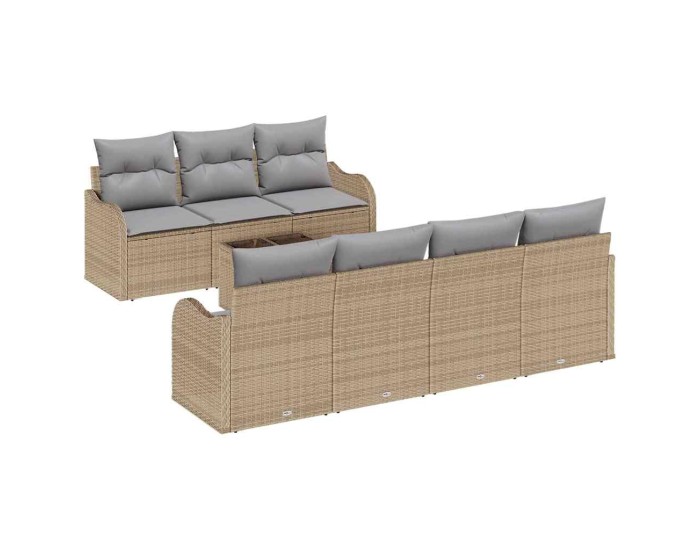 Sonata Set de canapele pentru grădină Bej 55 x 55 x 37 cm poliratan