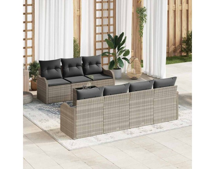 Sonata Set de canapele pentru grădină Gri deschis 55 x 55 x 37 cm